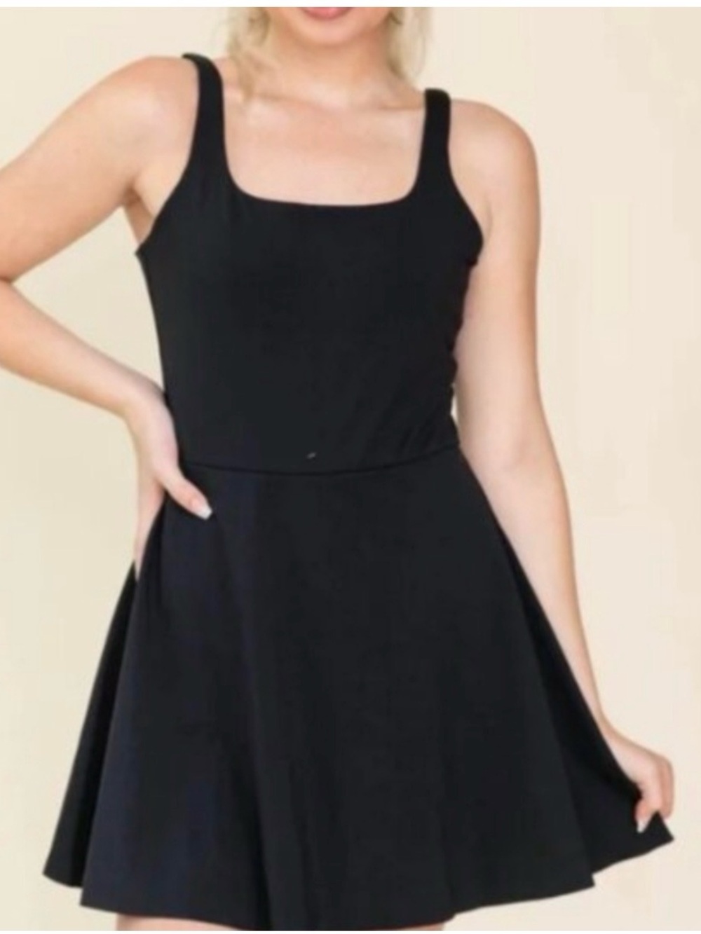 SPANX Black Get Moving Tank A-Line Mini Dress